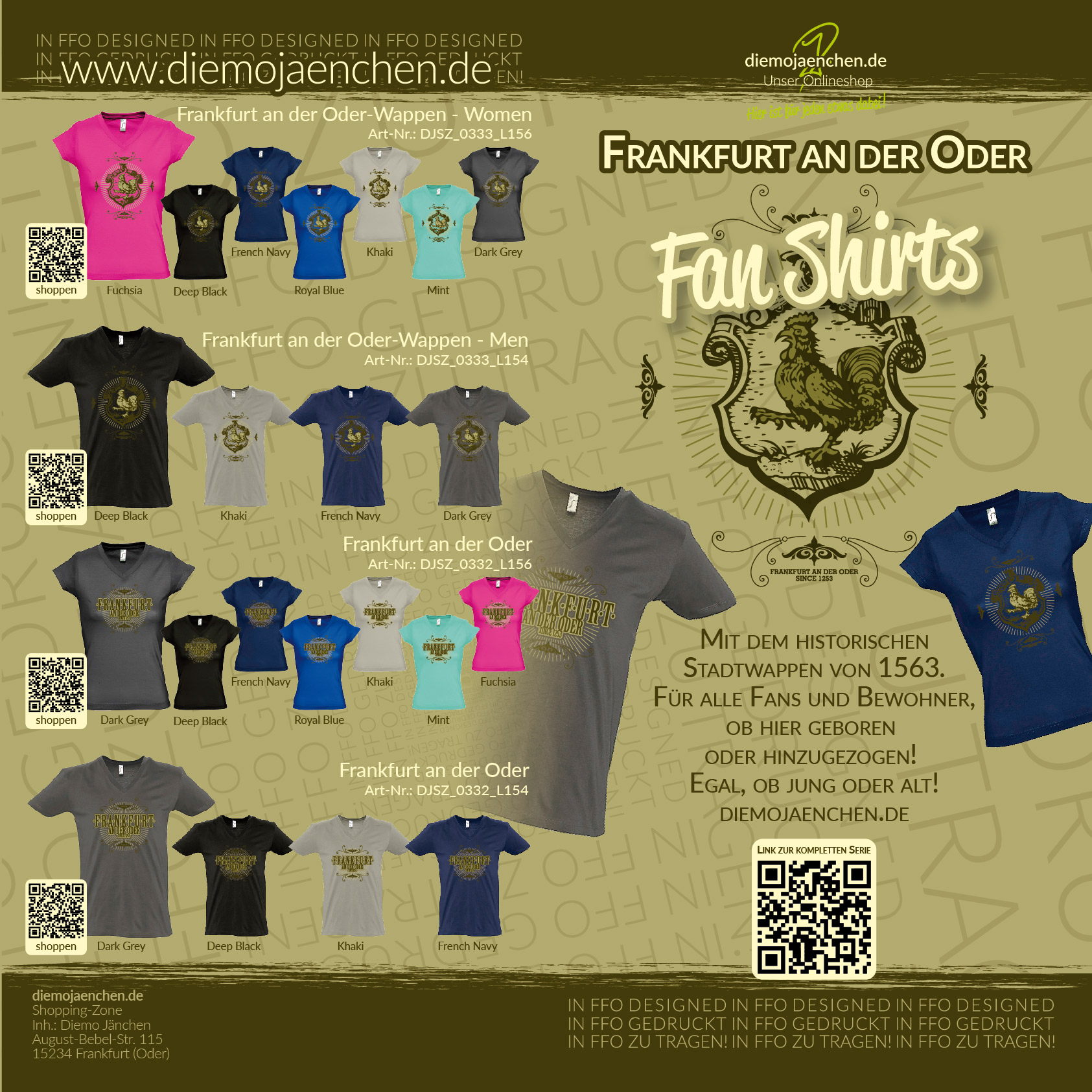 Alle Men & Women Shirts mit FrankfOder & Frankfurt an der Oder Motiven Informationsflyer